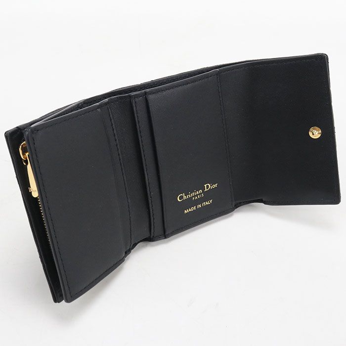 Dior Hibiscus Wallet Caro Trifold Calfskin — view 3