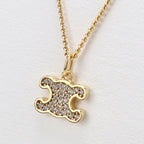 Celine Rhinestone Triomphe Necklace Metal — view 2