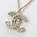 Chanel Rhinestone CC Logo Necklace Metal — view 3