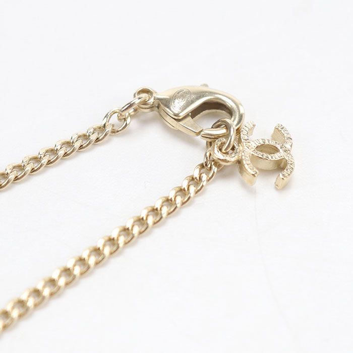 Chanel Rhinestone CC Logo Necklace Metal — view 5