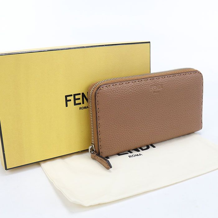 Fendi Selleria Wallet Zip Around Calfskin