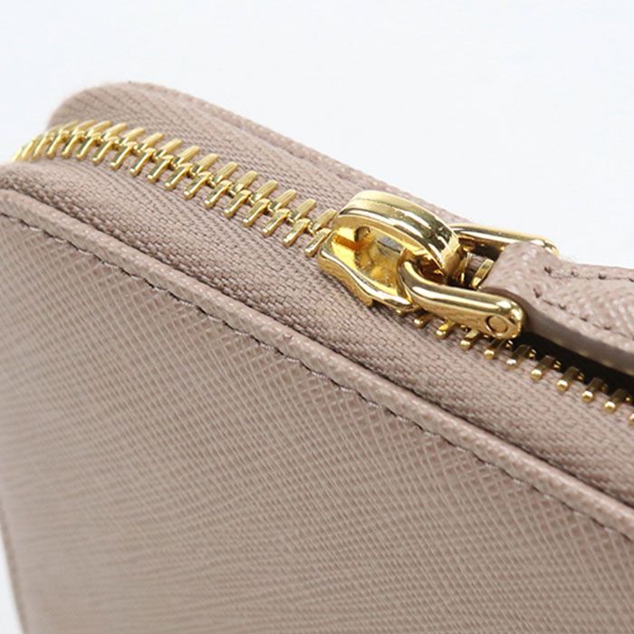 Prada Saffiano Triangle Wallet Zip Around Leather — view 6