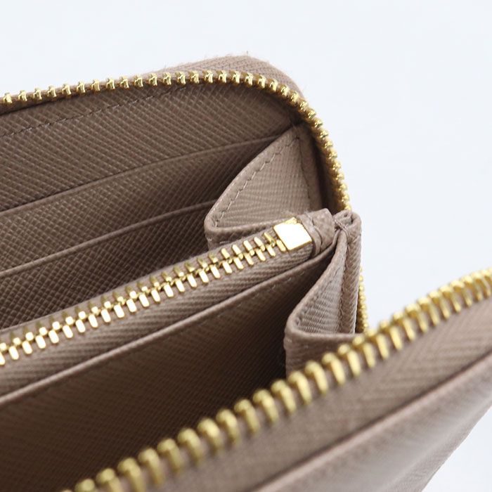 Prada Saffiano Triangle Wallet Zip Around Leather — view 7