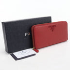 Prada Saffiano Leather Wallet Zip Around