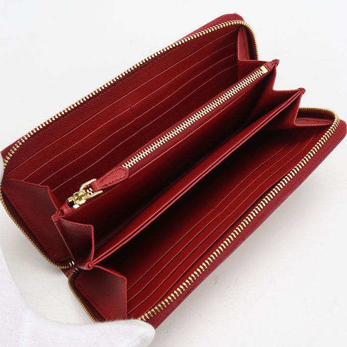 Prada Saffiano Leather Wallet Zip Around — view 3