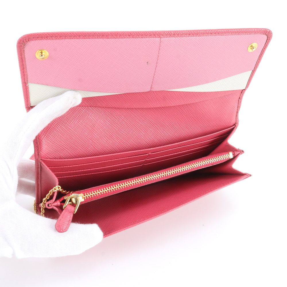 Prada Saffiano Leather Card Case with Wallet Zip Around — view 6