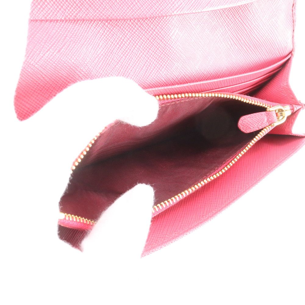 Prada Saffiano Leather Card Case with Wallet Zip Around — view 7