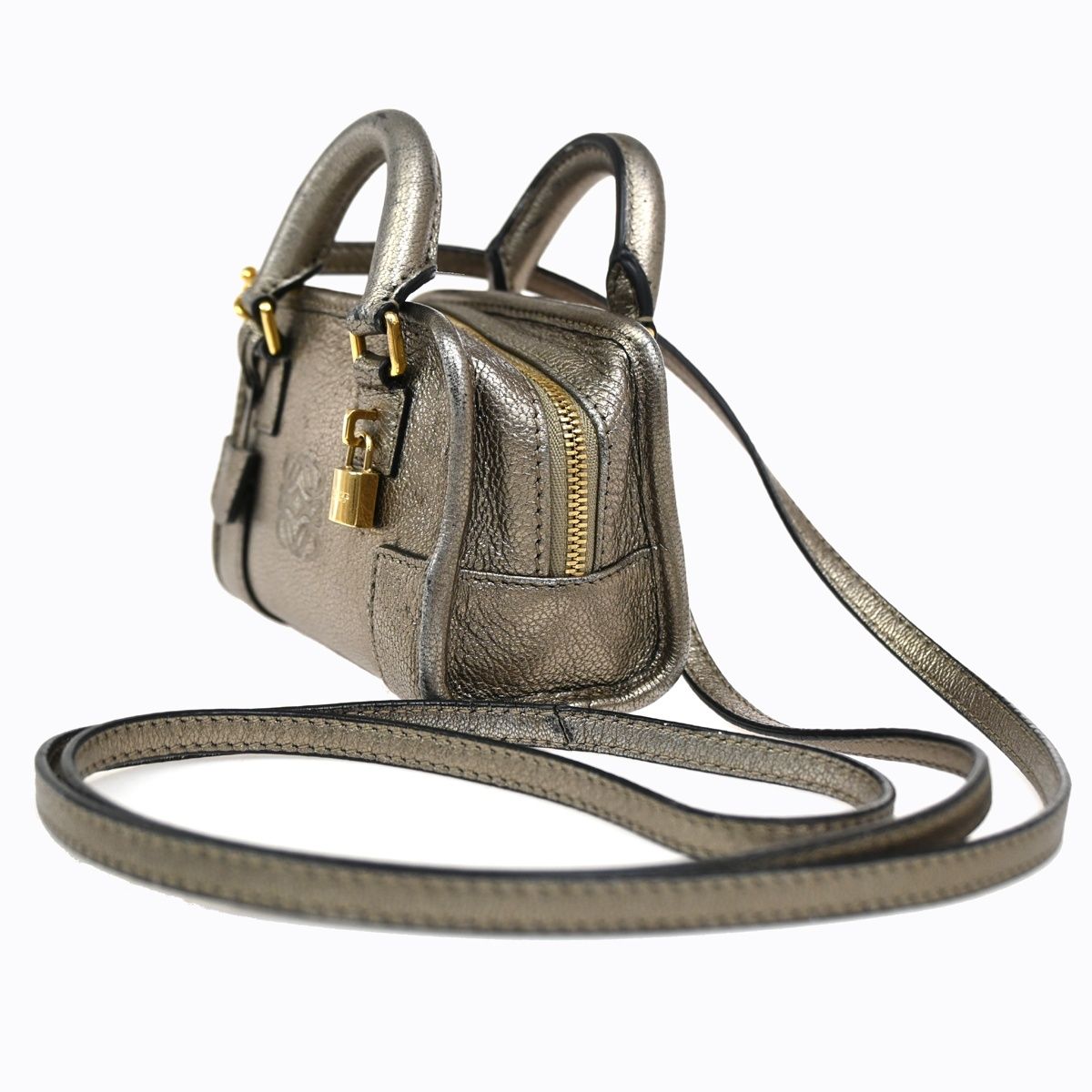 Loewe Amazona Micro Mini Shoulder Bag 2-Way Metallic Leather — view 2