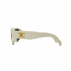 Celine Sunglasses Rectangle Frame Triomphe Logo Gold White Eyewear — view 3