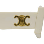 Celine Sunglasses Rectangle Frame Triomphe Logo Gold White Eyewear — view 7