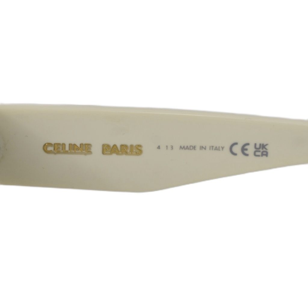 Celine Sunglasses Rectangle Frame Triomphe Logo Gold White Eyewear — view 5