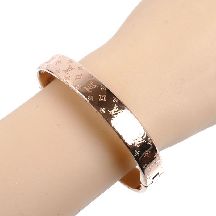 Louis Vuitton Metal Cuff Nanogram Bangle Bracelet — view 6