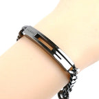 Gucci 925 Sterling Silver Cutout G Black Coating Bracelet 18 — view 6