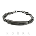 Gucci 925 Sterling Silver Cutout G Black Coating Bracelet 18