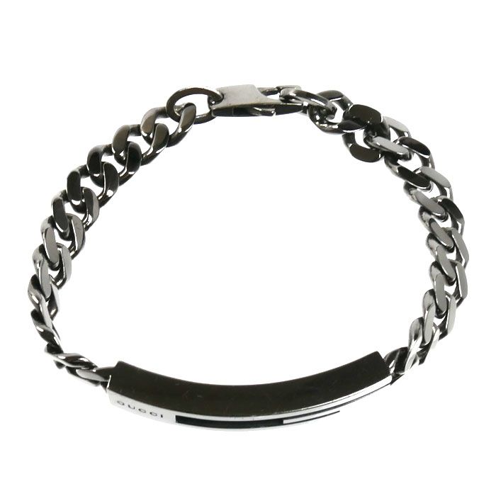 Gucci 925 Sterling Silver Cutout G Black Coating Bracelet 18 — view 2