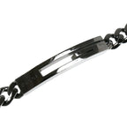 Gucci 925 Sterling Silver Cutout G Black Coating Bracelet 18 — view 4