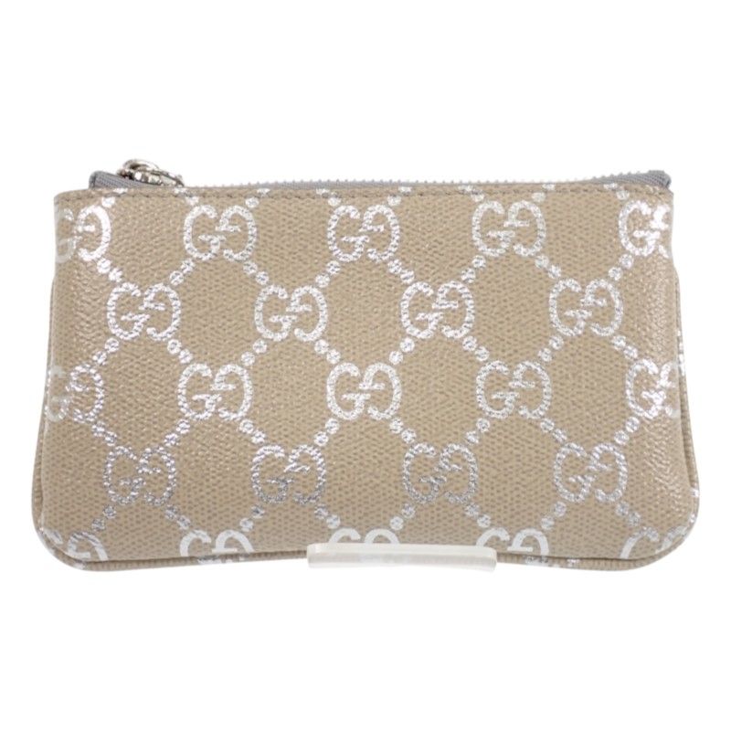 Gucci GG Emblem Key Pouch Coin Purse Metallic Key Case Supreme Canvas Light — view 2