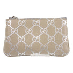 Gucci GG Emblem Key Pouch Coin Purse Metallic Key Case Supreme Canvas Light — view 2