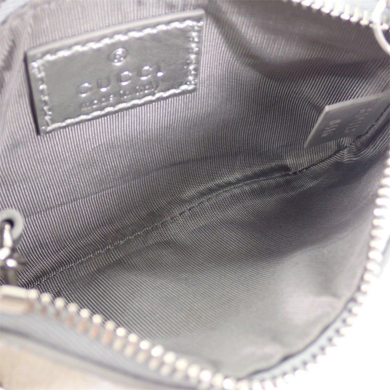 Gucci GG Emblem Key Pouch Coin Purse Metallic Key Case Supreme Canvas Light — view 8