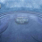 Chanel Quilted Caviar Leather Tote Bag Hand CC Logo Black — view 4