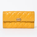 Chanel Boy Wallet CC Logo Lambskin Yellow Gold