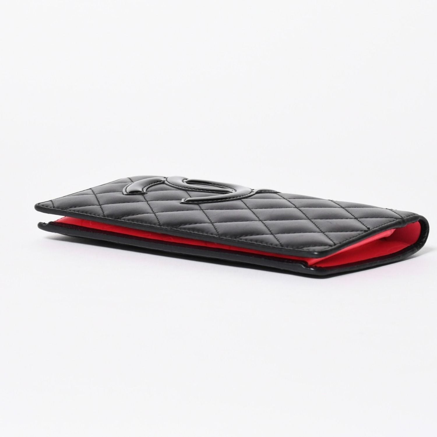 Chanel Cambon Line Wallet CC Logo Patch Calfskin Black Pink Silver — view 4