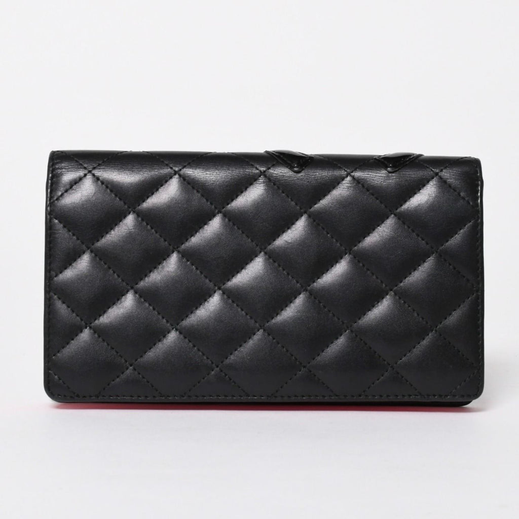 Chanel Cambon Line Wallet CC Logo Patch Calfskin Black Pink Silver — view 2