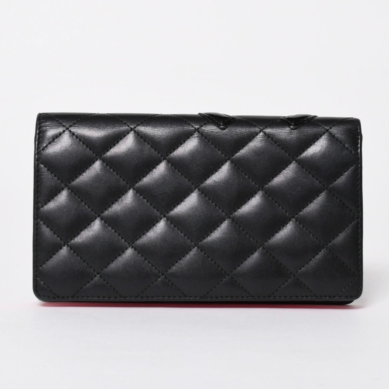 Chanel Cambon Line Wallet CC Logo Patch Calfskin Black Pink Silver — view 2