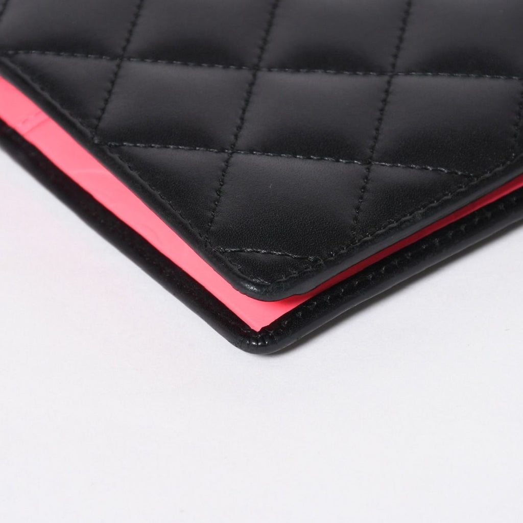 Chanel Cambon Line Wallet CC Logo Patch Calfskin Black Pink Silver — view 7