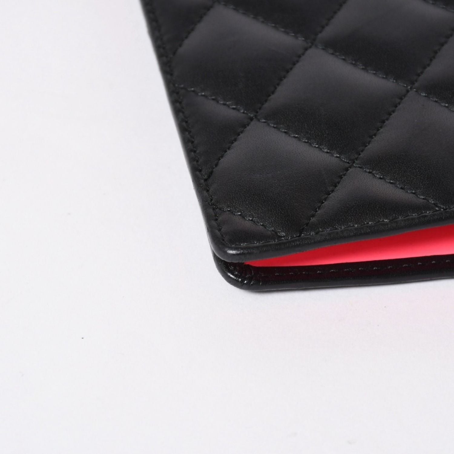 Chanel Cambon Line Wallet CC Logo Patch Calfskin Black Pink Silver — view 6