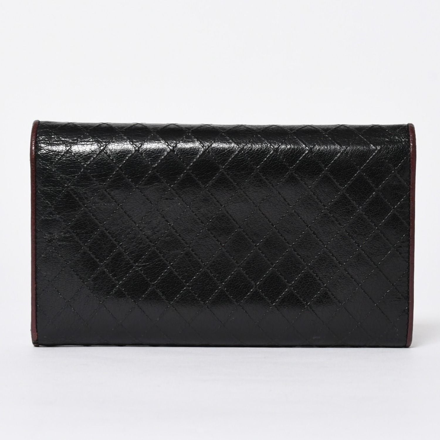 Chanel Bicolor Wallet CC Logo Calfskin Black Bordeaux Silver — view 2