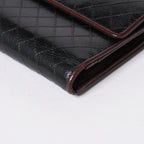 Chanel Bicolor Wallet CC Logo Calfskin Black Bordeaux Silver — view 7