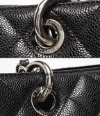Chanel Chain Tote Bag Grand Shopping GST Silver Caviar Leather Quilted — view 8