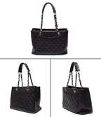 Chanel Chain Tote Bag Grand Shopping GST Silver Caviar Leather Quilted — view 2