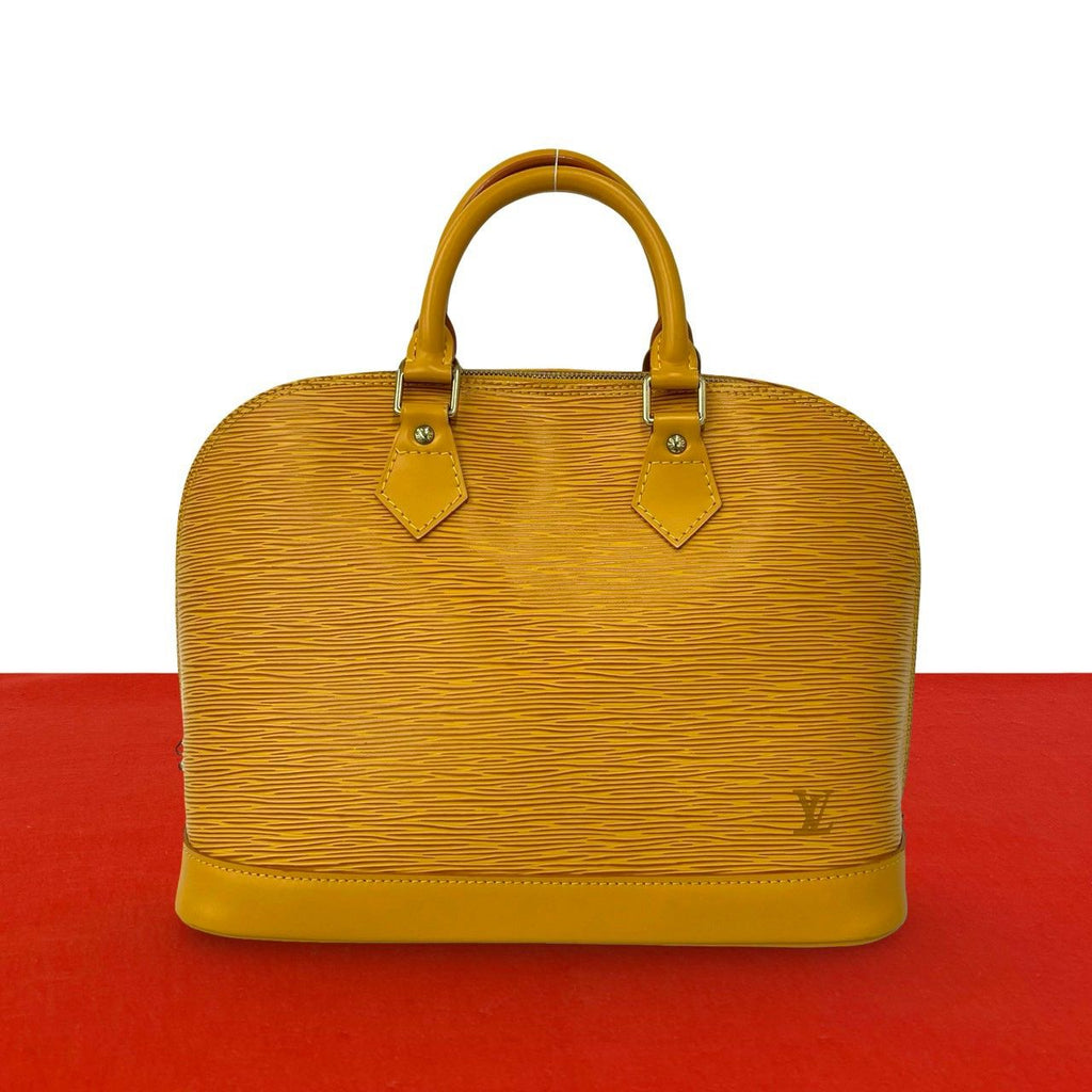 Louis Vuitton Vintage Alma Epi Leather Boston Bag Tassili Yellow