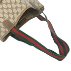 Gucci Vintage GG Pattern Logo Sherry Line Leather Tote Bag Brown — view 4