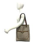 Gucci Vintage GG Pattern Logo Sherry Line Leather Tote Bag Brown — view 2