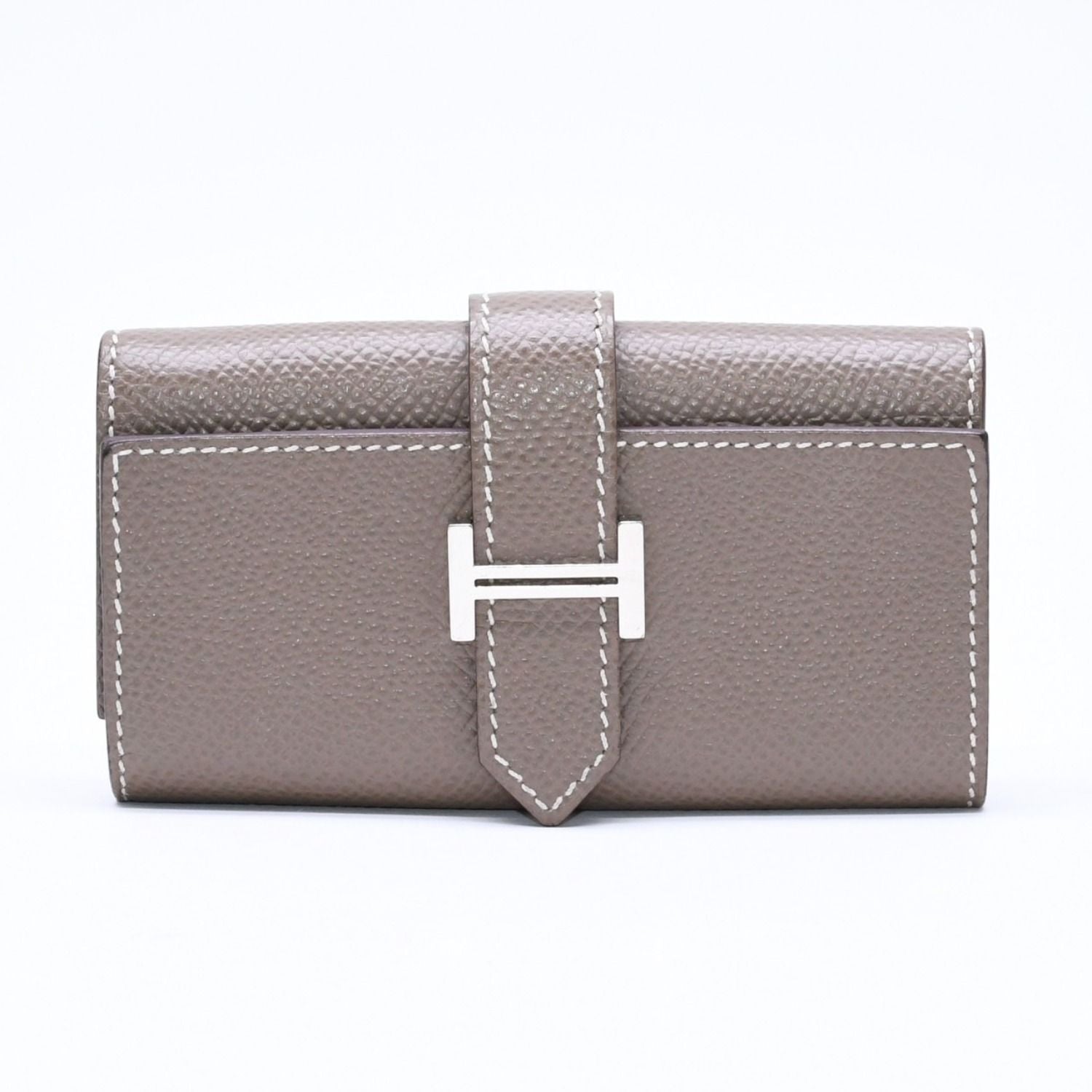 Hermes Key Case Bearn Etoupe Epsom Silver Veau Key Holder