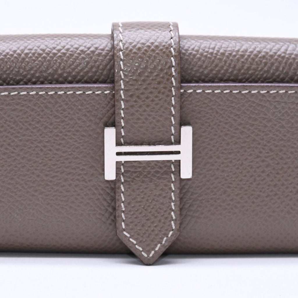 Hermes Key Case Bearn Etoupe Epsom Silver Veau Key Holder — view 7