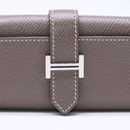 Hermes Key Case Bearn Etoupe Epsom Silver Veau Key Holder — view 7
