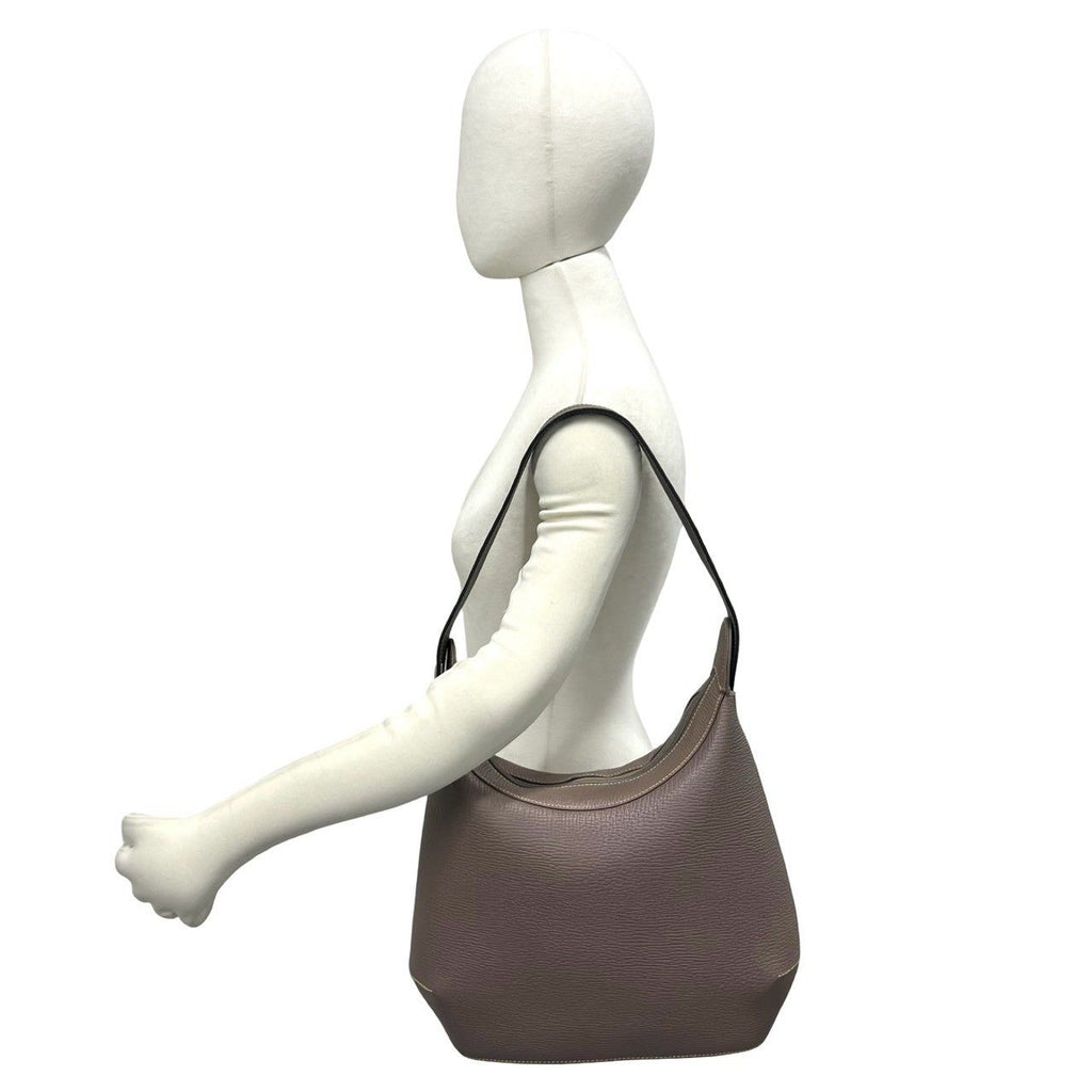 Loewe Vintage Logo Leather Shoulder Bag Tote Pink Brown — view 2
