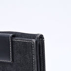 Dior Logo Button Bifold Wallet Denim Black Gray — view 7