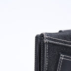 Dior Logo Button Bifold Wallet Denim Black Gray — view 5