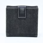 Dior Logo Button Bifold Wallet Denim Black Gray — view 2