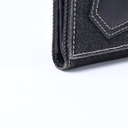 Dior Logo Button Bifold Wallet Denim Black Gray — view 6