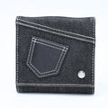 Dior Logo Button Bifold Wallet Denim Black Gray