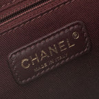 Chanel Quilted Tote Shoulder Bag Caviar Leather Brown Gold CC Logo Turnlock — view 8