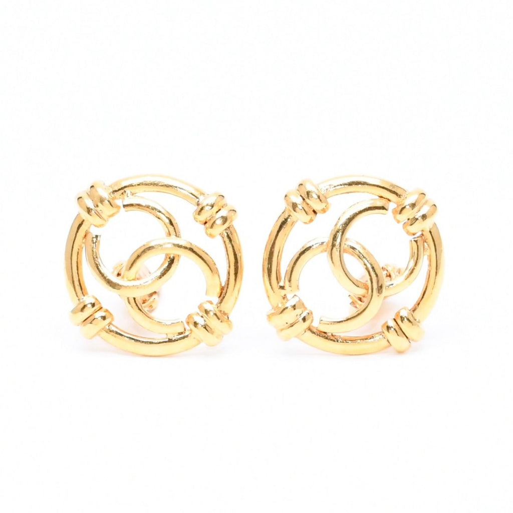 Chanel Earrings CC Logo 93 Gold
