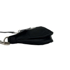 Prada Triangle Logo Tessuto Nylon Leather Shoulder Bag Pochette Crossbody Black — view 5