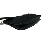 Prada Triangle Logo Tessuto Nylon Leather Shoulder Bag Pochette Crossbody Black — view 7
